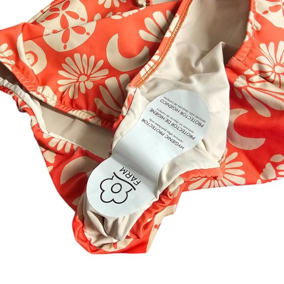 Farm Rio x Anthropologie Plunge Halter One-Piece Swimsuit, Beads, Orange, Small - Picture 5 of 11